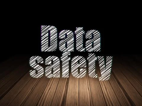 Data concept: Data Safety in grunge dark room イラスト素材