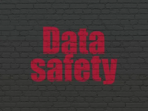 Data concept: Data Safety on wall background 스톡 일러스트