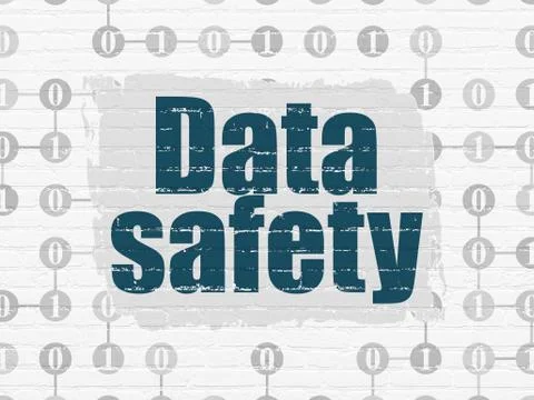 Data concept: Data Safety on wall background 스톡 일러스트