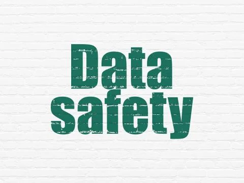 Data concept: Data Safety on wall background Illustrazione stock