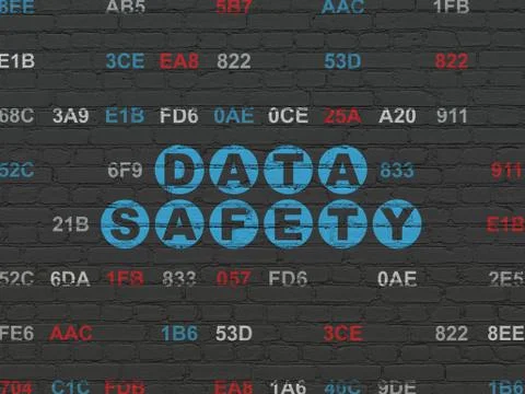 Data concept: Data Safety on wall background Illustrazione stock