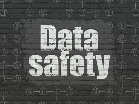 Data concept: Data Safety on wall background 库存插图