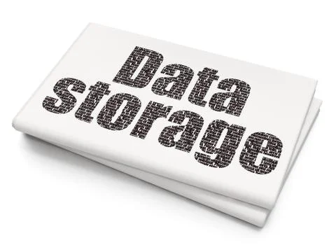Data concept: Data Storage on Blank Newspaper background Stock Illustration