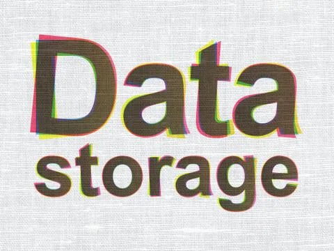 Data concept: Data Storage on fabric texture background Stock Illustration