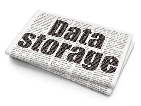 Data concept: Data Storage on Newspaper background Illustrazione stock