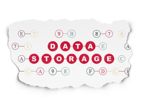 Data concept: Data Storage on Torn Paper background Stockillustratie