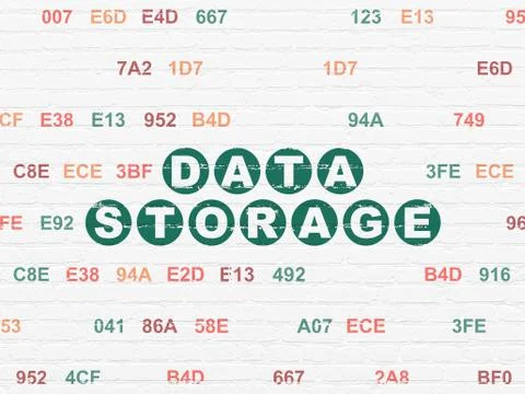 Data concept: Data Storage on wall background Stock Illustration