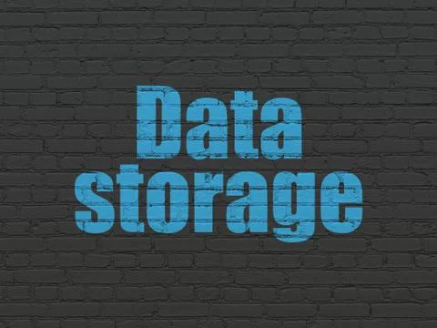 Data concept: Data Storage on wall background Stock Illustration