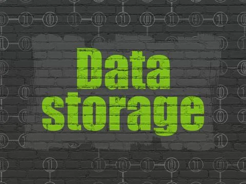 Data concept: Data Storage on wall background 库存插图