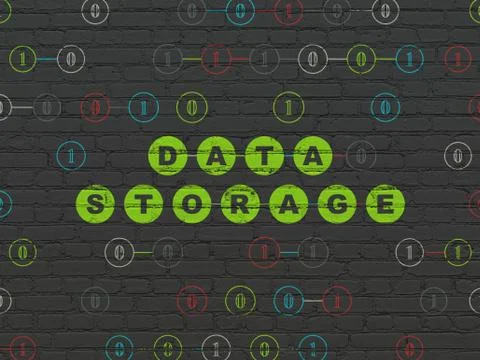 Data concept: Data Storage on wall background 库存插图