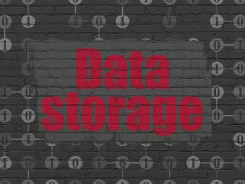 Data concept: Data Storage on wall background 库存插图