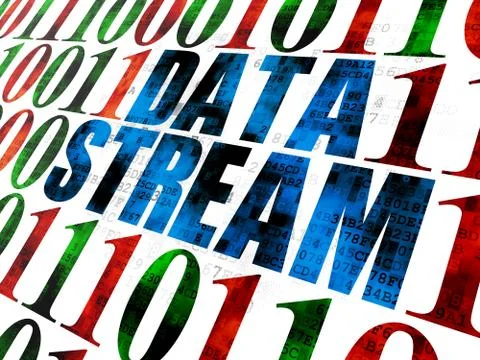 Data concept: Data Stream on Digital background 스톡 일러스트