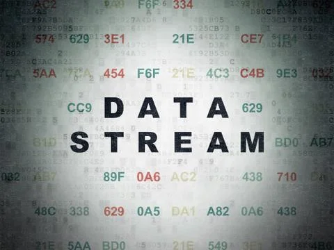 Data concept: Data Stream on Digital Data Paper background Stock Illustration