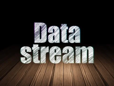 Data concept: Data Stream in grunge dark room Illustrazione stock