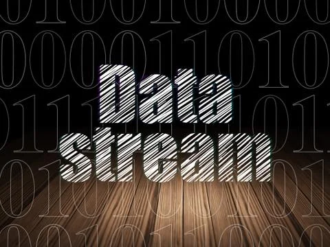 Data concept: Data Stream in grunge dark room Illustrazione stock