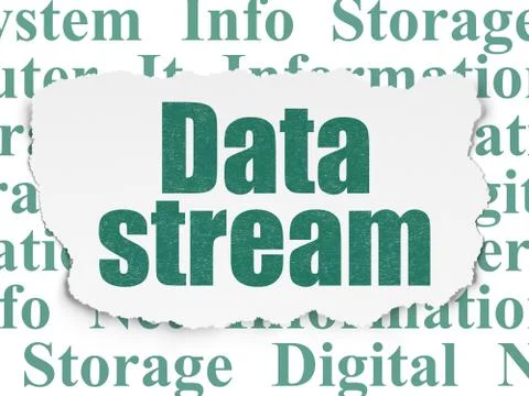 Data concept: Data Stream on Torn Paper background Ilustración de archivo