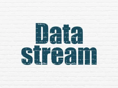 Data concept: Data Stream on wall background Stock Illustration