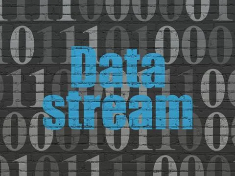 Data concept: Data Stream on wall background 스톡 일러스트
