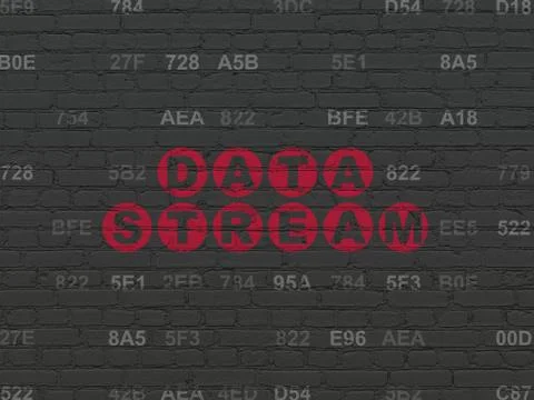Data concept: Data Stream on wall background イラスト素材