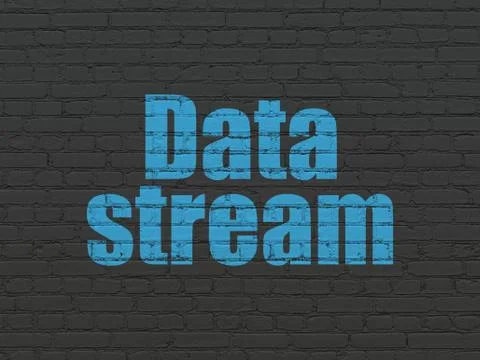 Data concept: Data Stream on wall background Illustrazione stock