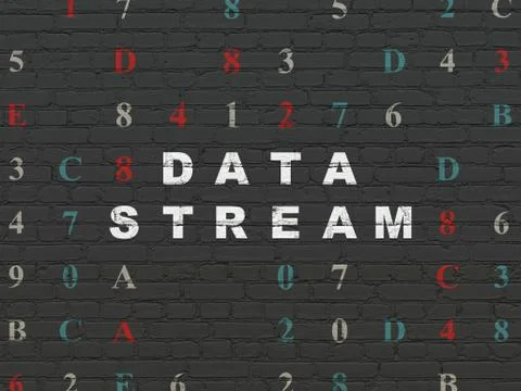 Data concept: Data Stream on wall background イラスト素材