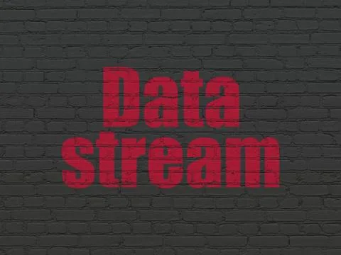 Data concept: Data Stream on wall background Stock Illustration
