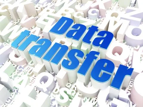 Data concept: Data Transfer on alphabet background Stock Illustration
