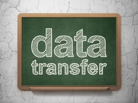 Data concept: Data Transfer on chalkboard background Stockillustratie