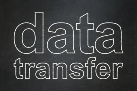 Data concept: Data Transfer on chalkboard background イラスト素材