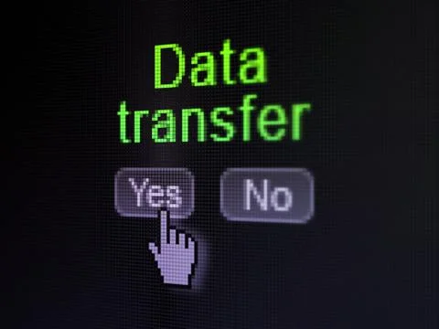 Data concept: Data Transfer on digital computer screen Illustrazione stock