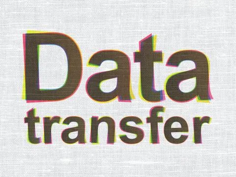 Data concept: Data Transfer on fabric texture background Stock Illustration