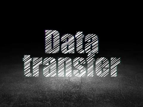 Data concept: Data Transfer in grunge dark room Stockillustratie