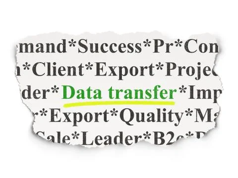 Data concept: Data Transfer on Paper background Stock Illustration