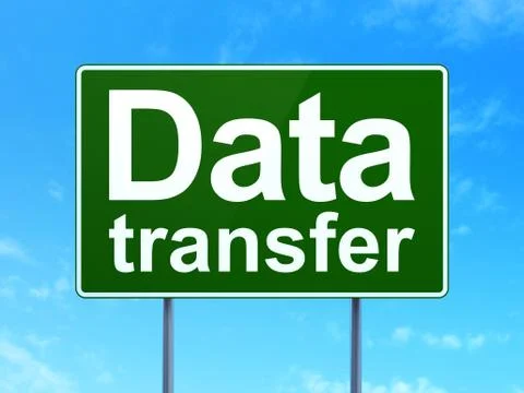 Data concept: Data Transfer on road sign background Illustration