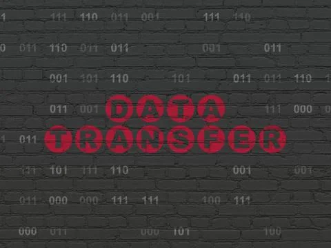 Data concept: Data Transfer on wall background Stock Illustration
