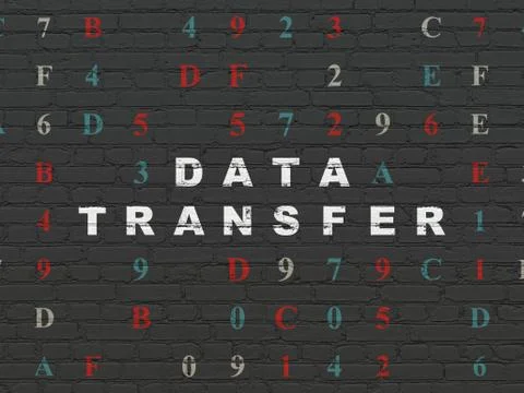 Data concept: Data Transfer on wall background Stock Illustration