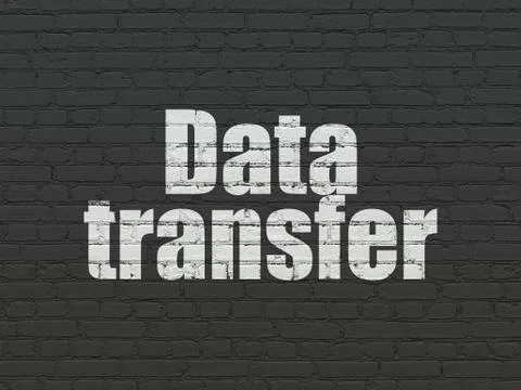 Data concept: Data Transfer on wall background Stock Illustration