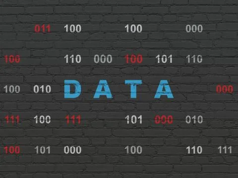 Data concept: Data on wall background Stock Illustration