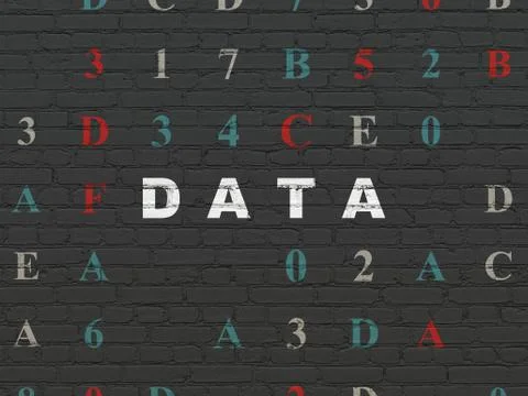 Data concept: Data on wall background Illustrazione stock