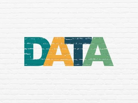 Data concept: Data on wall background Stock Illustration