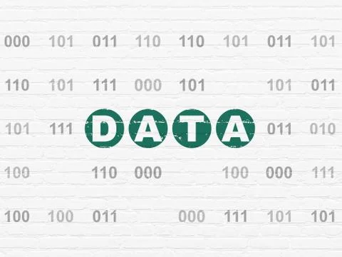 Data concept: Data on wall background Stock Illustration