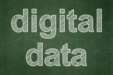 Data concept: Digital Data on chalkboard background Illustrazione stock