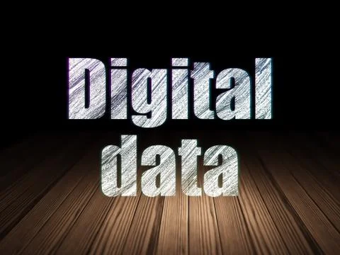 Data concept: Digital Data in grunge dark room Illustrazione stock