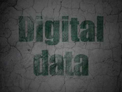 Data concept: Digital Data on grunge wall background Illustrazione stock