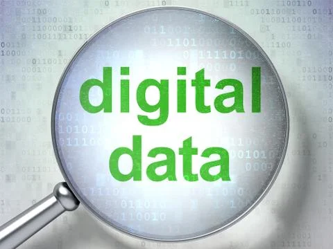 Data concept: Digital Data with optical glass 스톡 일러스트