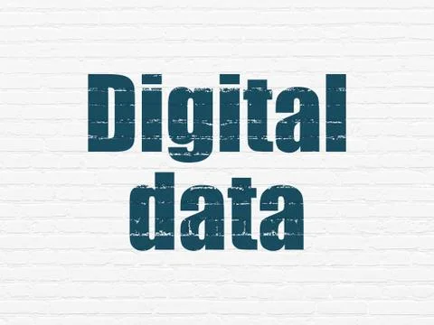 Data concept: Digital Data on wall background Illustrazione stock