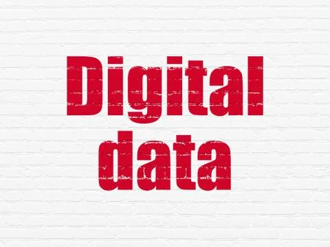 Data concept: Digital Data on wall background Stock Illustration