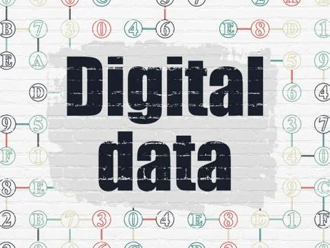 Data concept: Digital Data on wall background イラスト素材