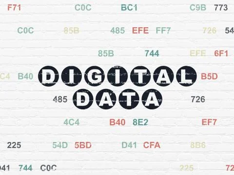 Data concept: Digital Data on wall background Illustrazione stock