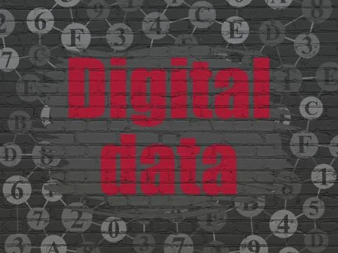 Data concept: Digital Data on wall background イラスト素材